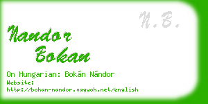 nandor bokan business card